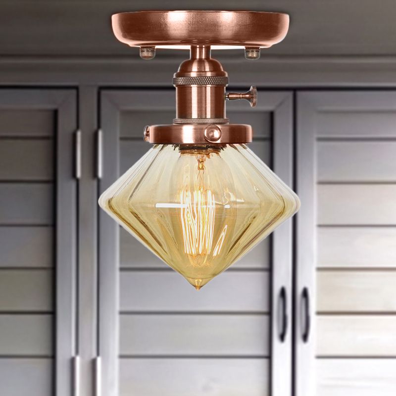 1 Apparecchio di illuminazione in vetro in vetro industriale a cono leggero/campana semifulpa