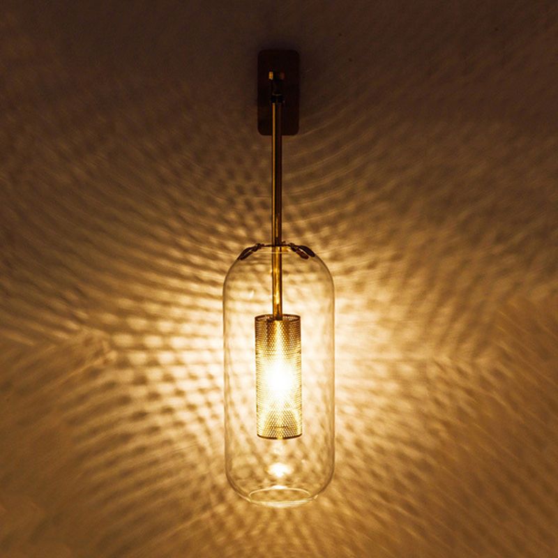 Industrial Glass Vanity Light Minimalist Wall Light Sconce for Bathroom