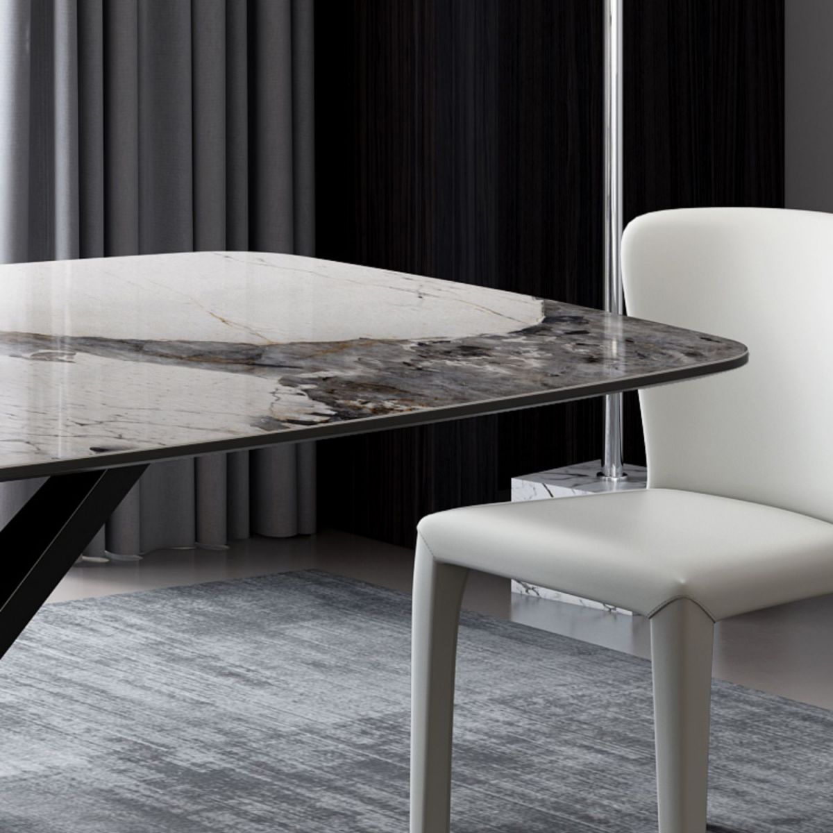 Nordic Dining Room Set 1/4/5 Pcs Stone Dining Set for Home Use