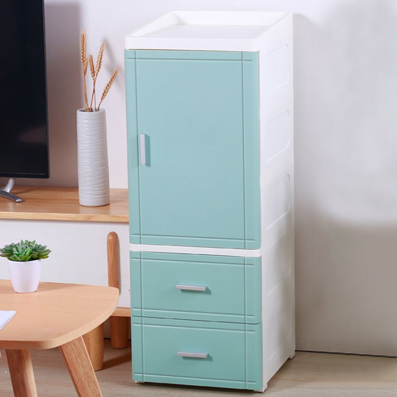 37.4" H Nightstand Plastic Night Table with 1 Door and 2/3-Drawer