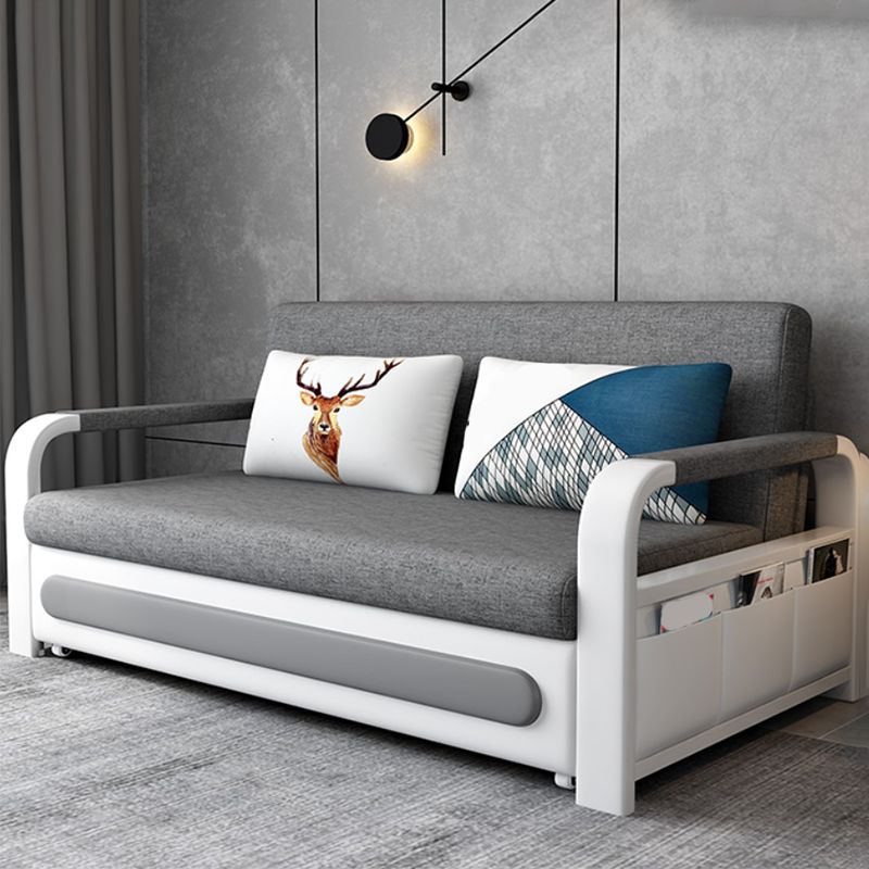 33.46" H Contemporary Cotton Blend Square Arm Sofa Bed for Living Room