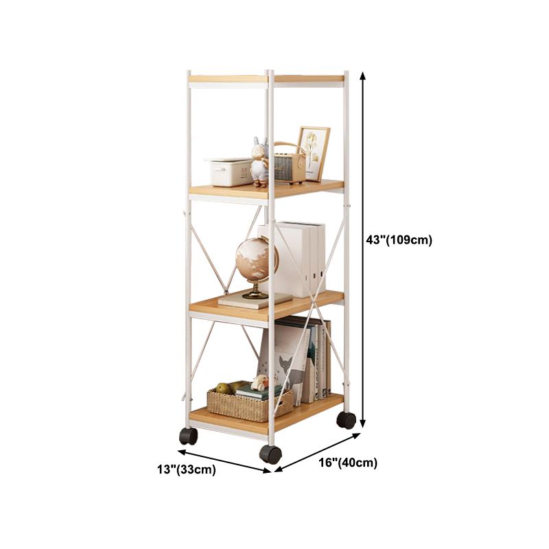 Modern Style Bookshelf Open Back Wood Bookcase for Office Use