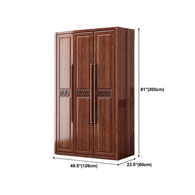 Brown Walnut Wood Storage Cabinet Traditional Cabinet with Drawer