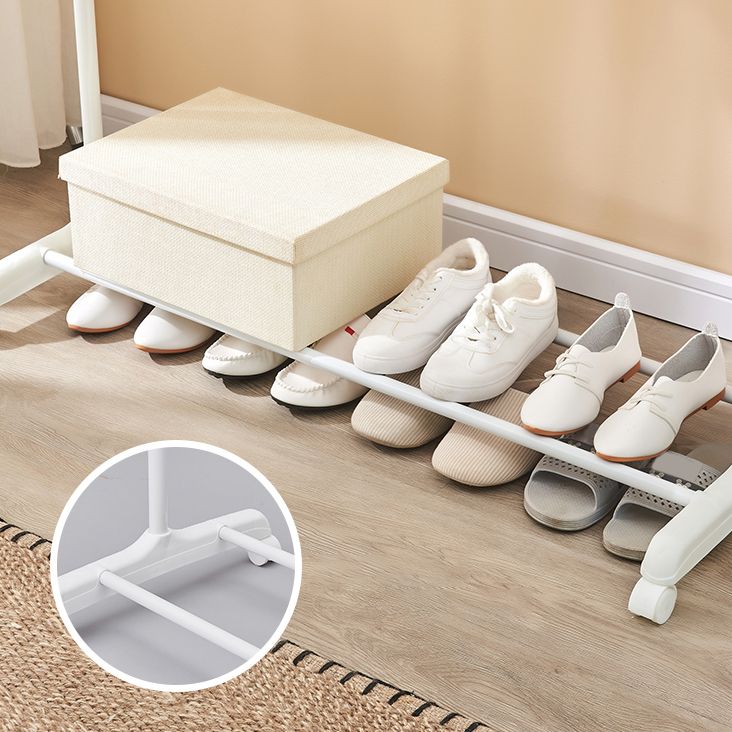 Stainless Steel Open Armoire Contemporary Style Cabinet with Clothing Rod