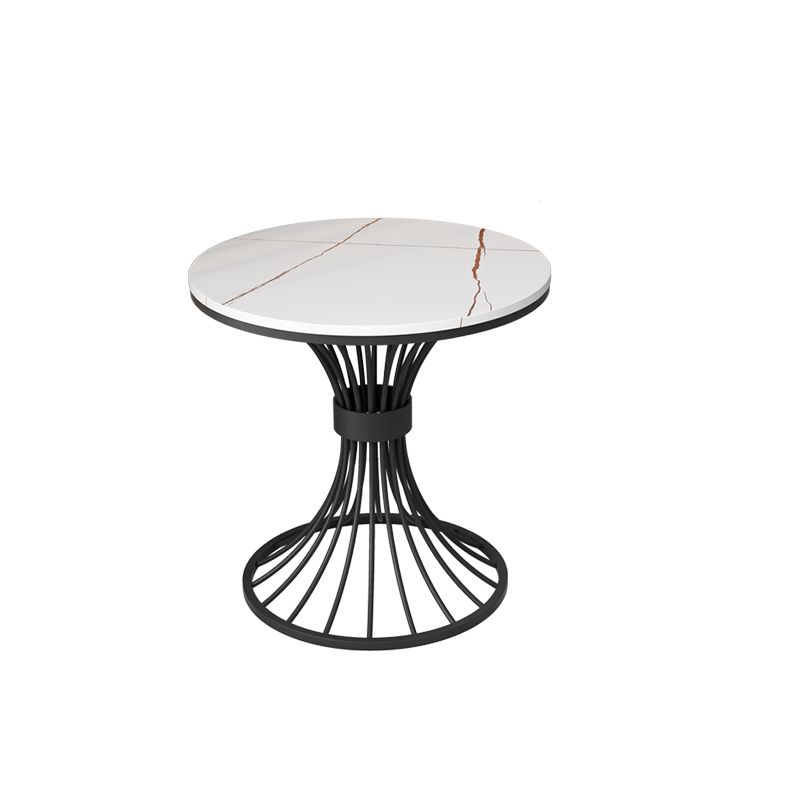 Modern Round Marble Top Side Table Ironcraft Pedestal End Table