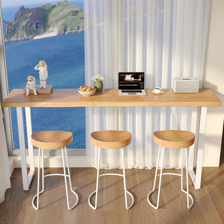 Industrial Rectangle Bar Table Set 1/4 Pcs Solid Wood Bar Table and Bar Stool