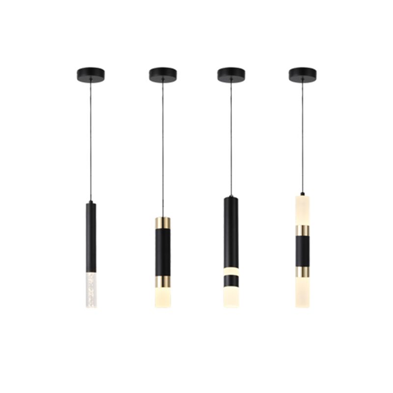 Luce cilindrica a led cilindrica luce nella moderna semplicità in alluminio lampada sospesa con ombra acrilica