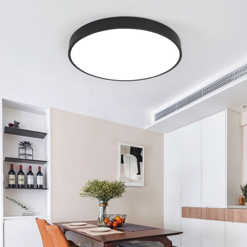 Soporte De Iluminación De Techo De Montaje De Tambor Acrílico De Estilo Moderno 1-Luces De Techo De Descarga Led De Luz