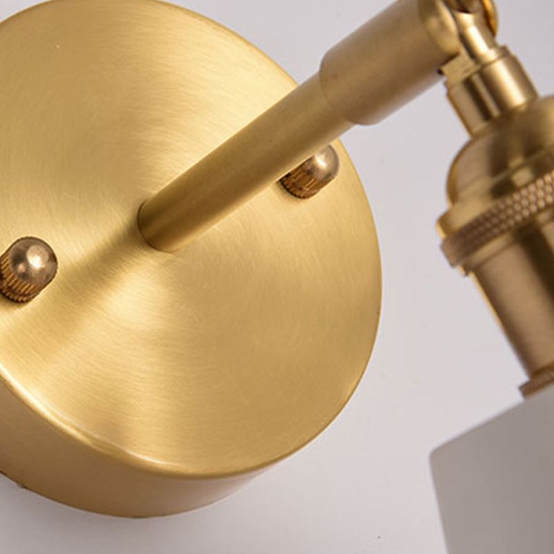 Application murale à tête simple contemporaine blanc cérame en céramique mural luminaire monté