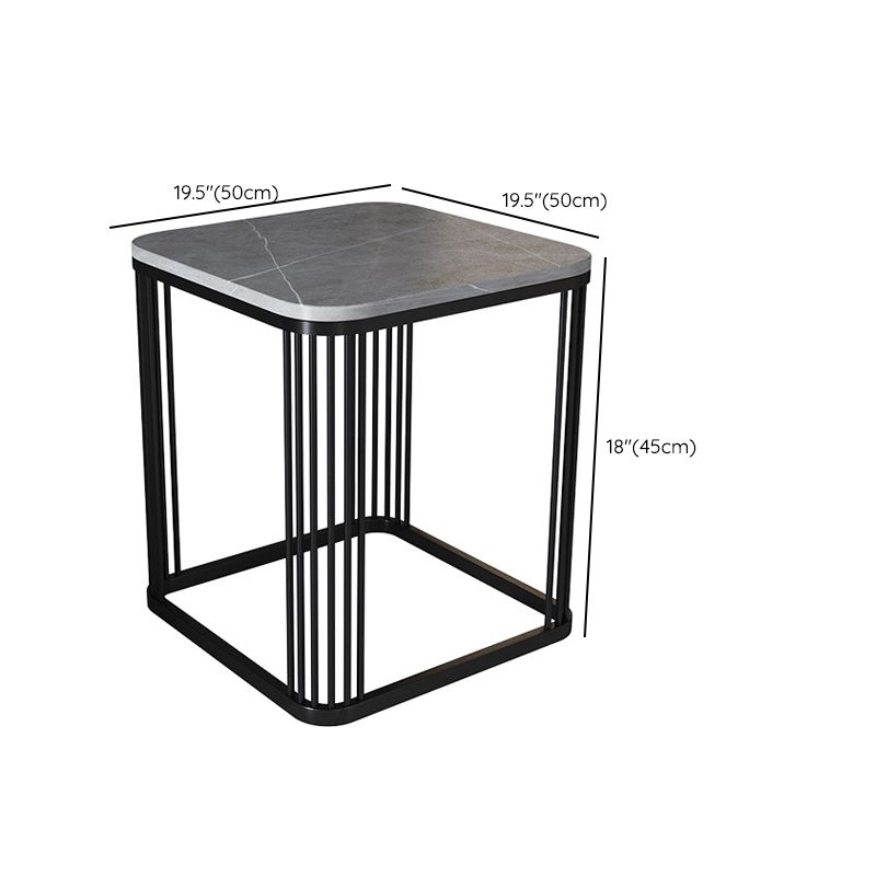 Square Nesting Coffee Table Set Slate Frame Coffee Cocktail Table with Drawer