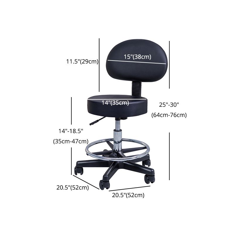 1 Pcs Scandinavian Adjustable Height Counter Stools Metal Black Bar Stools with Footrest