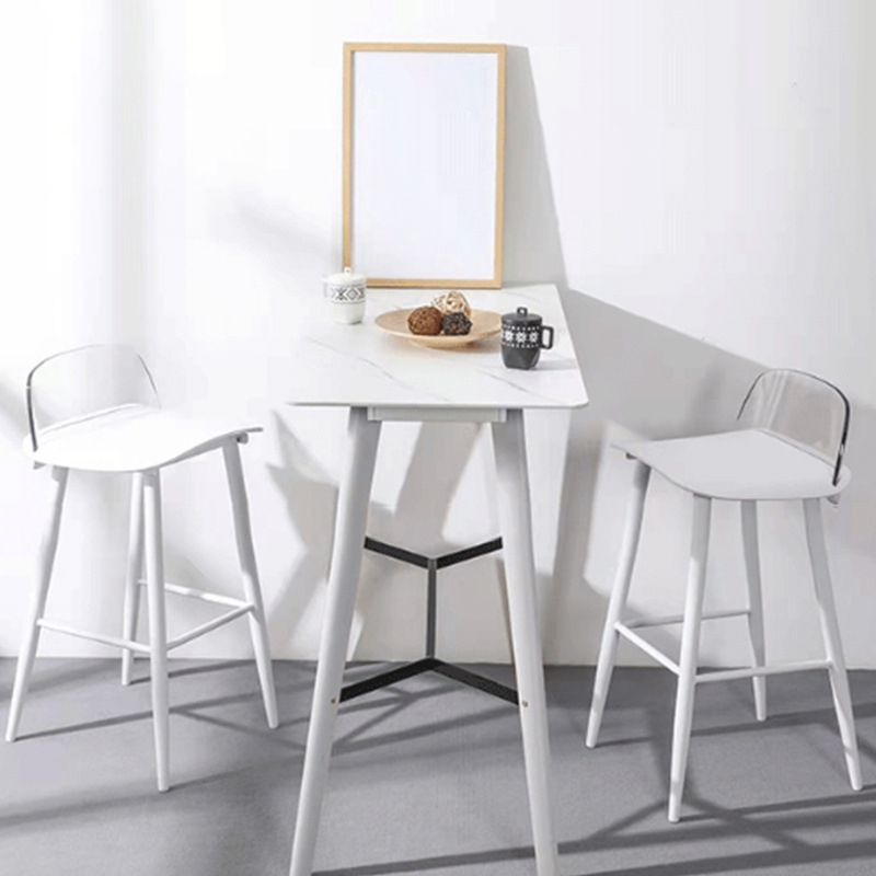 Milk Tea Shop Low Back Stool Scandinavian Matte Finish Plastic Barstool