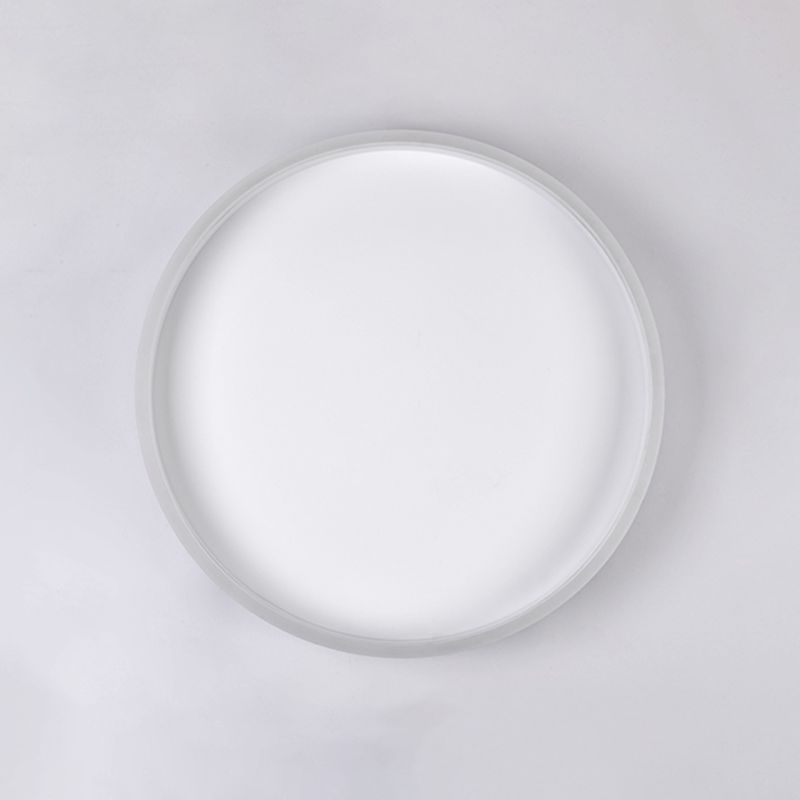 Metal Round Shape Flush Mount Light Modern 1 Light Flush Mount Lighting Fixtures in White