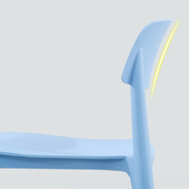Silla de comedor sin brazos de plástico para el hogar, respaldo abierto, sillas laterales con patas de madera