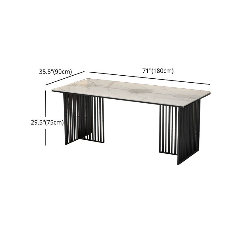 Luxury Dining Set 1/2/5 Pieces Sintered Stone Dining Table with Leather Chairs