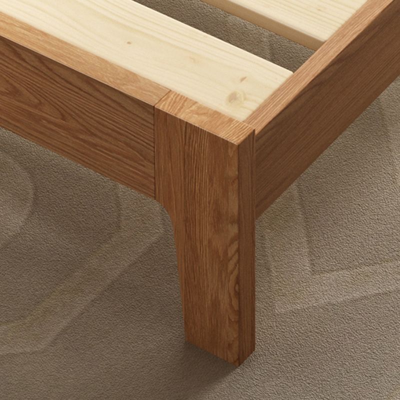 Scandinavian Solid Wood Bed Frame Low Profile Bed with Wood Legs