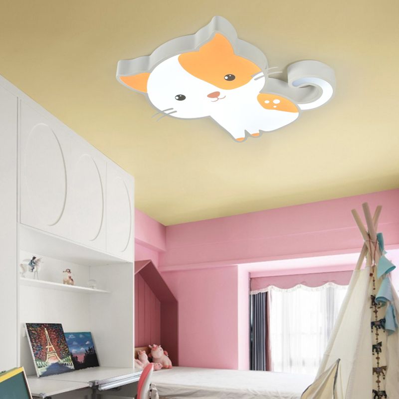 Metal Unique Shade Flush Ceiling Light Kid Style 1 Light Flush Mount Halterung
