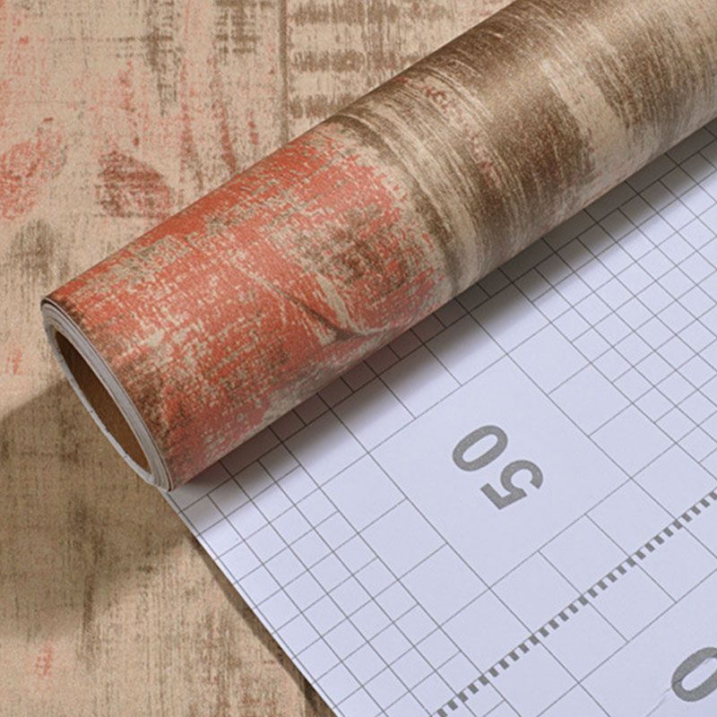 33' x 20.5" Retro Wallpaper Roll Coffee Shop Beachwood Wall Covering in Light Color, Easy to Remove