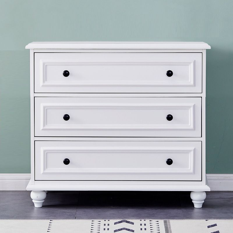 Contemporary Engineered Wood Storage Chest Home Chest in White with Drawers