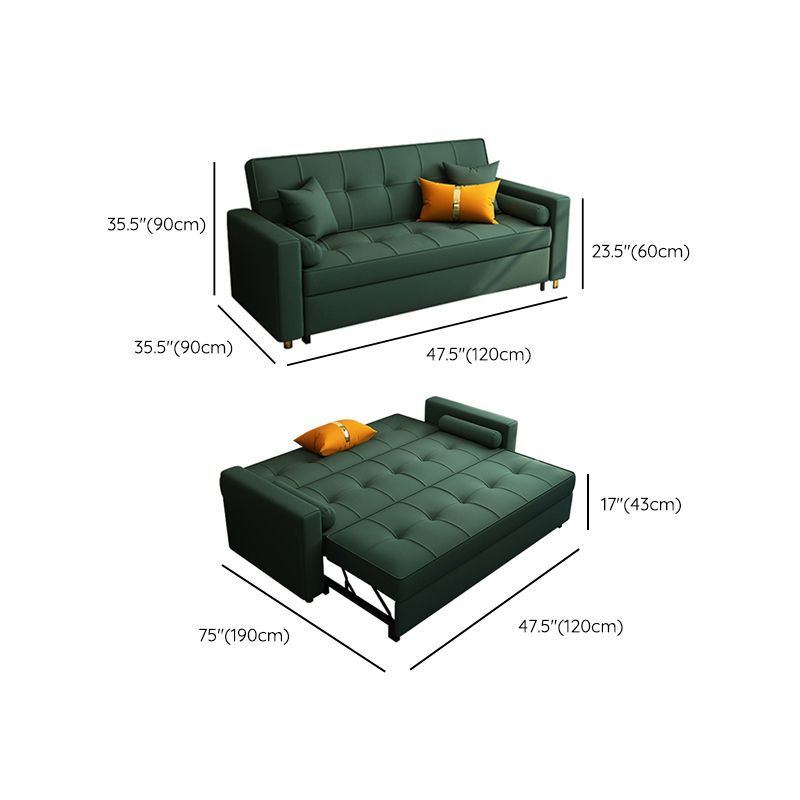 Pillow Included Convertible Sofa Foldable Upholstered Futon Sofa Bed