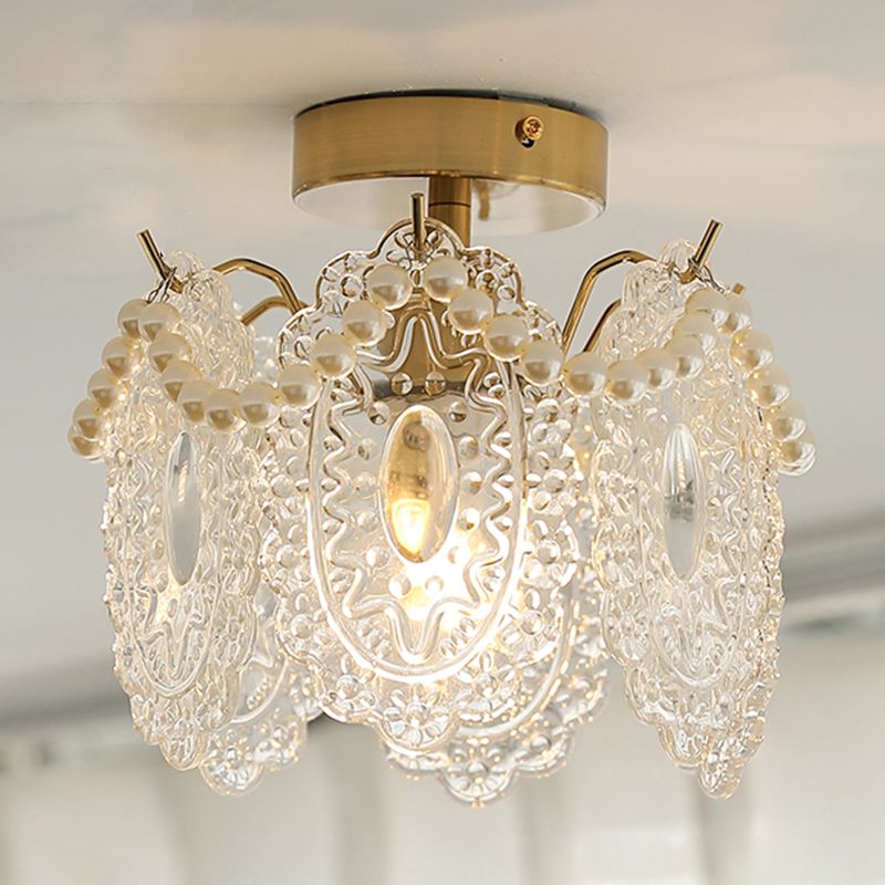Contemporary Flush Mount Light Creative Flush Mount Ceiling Light Fixture with Glass Shade
