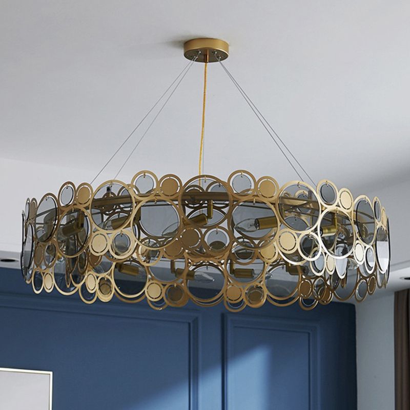 Contemporary Simple LED Chandelier Glass Geometric Pendant Light for Living Room