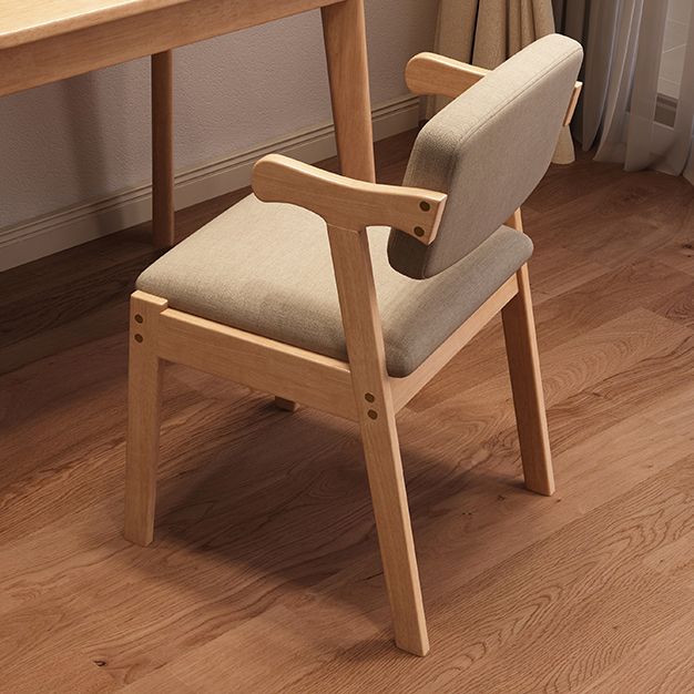 Scandinavian Style Wood Dining Side Chair Upholstered Open Back Dining Side Chair