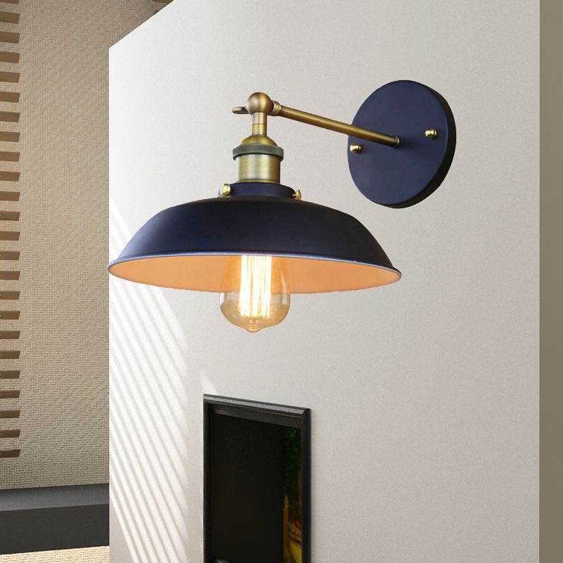 Iluminación de pared de metal de granero rotativo Estilo industrial 1 Black 1 Bulb Warehouse Lighting