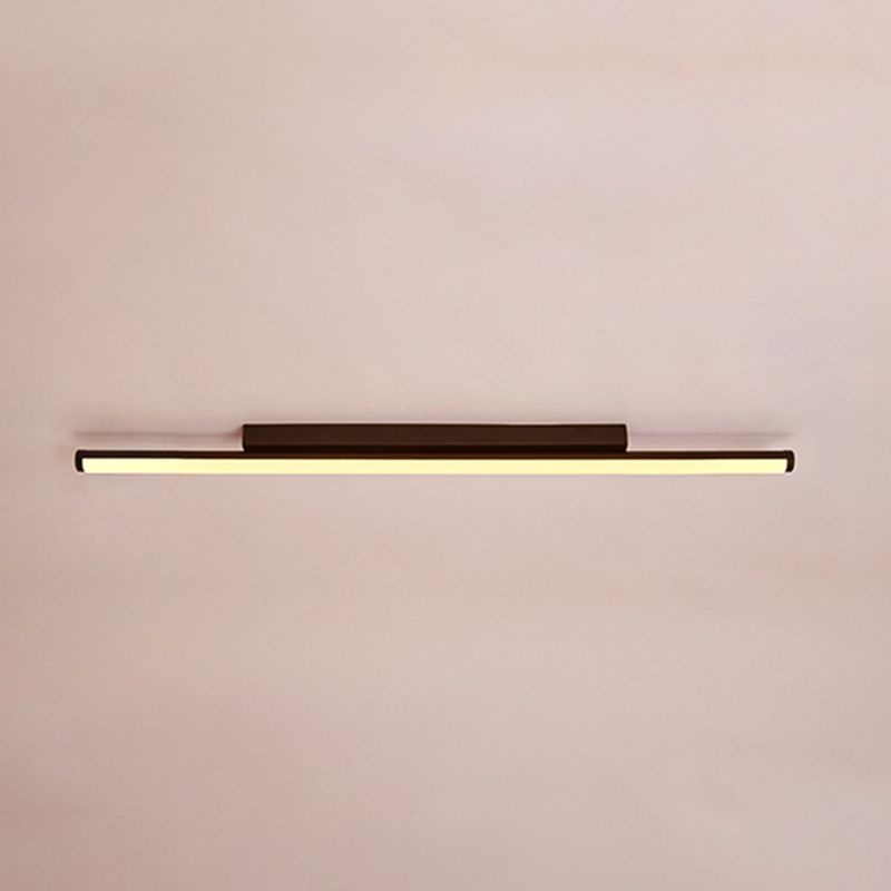 Acrylic Black LED Ceiling Light in Modern Minimalist Style Aluminium Linear Flush Mount