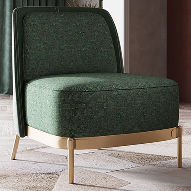 Armless Chair 31.49" Wide Faux Leather and Linen Chair for Living Room