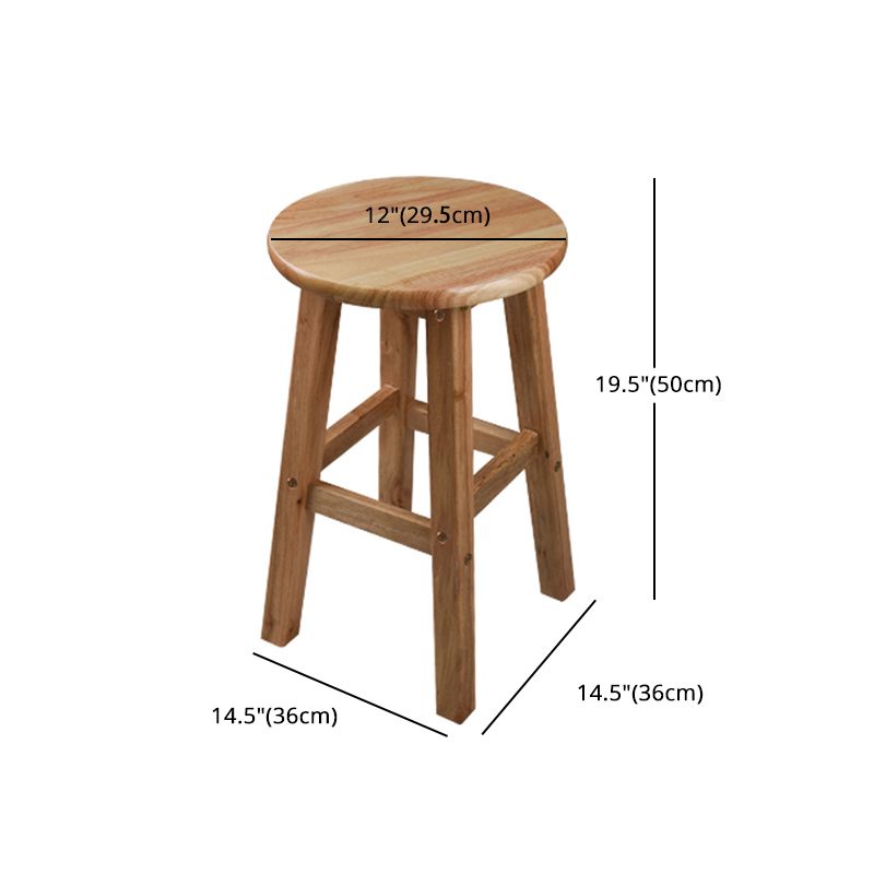 Taburete moderno de barra sin respaldo de madera de roble interior de la madera natural encimera