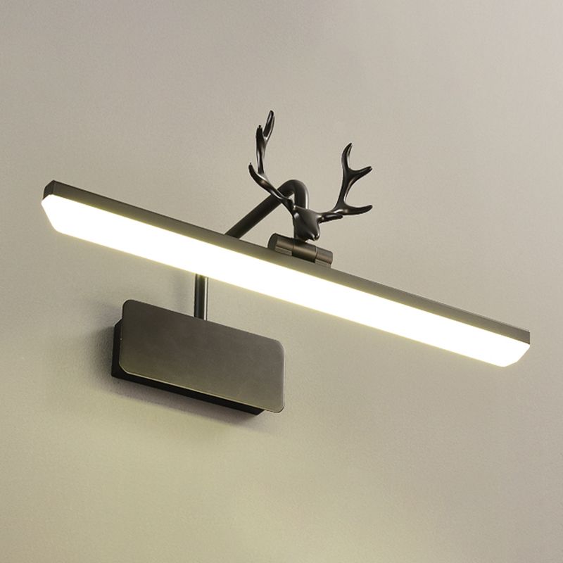 Linear Shade Metal Wall Sconce Modern 1 Light Mirror Wall Mount Light Fixture