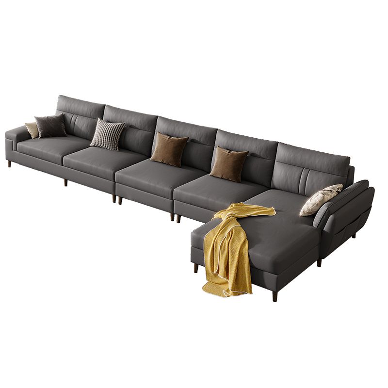 Fabric Pillow Top Arm Sectional Sofa 33.46"High Cushion Back Sofa with Storage