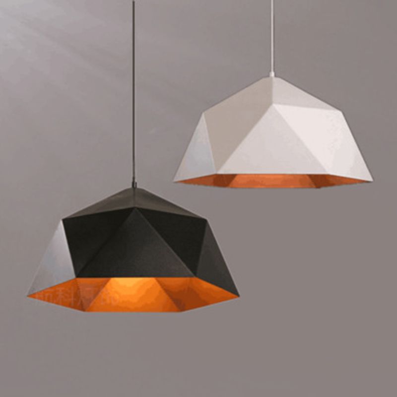 Ombre hexagonale à la baisse du pendentif Simplicité Style Pendre en métal Éclairage de pendentif en métal
