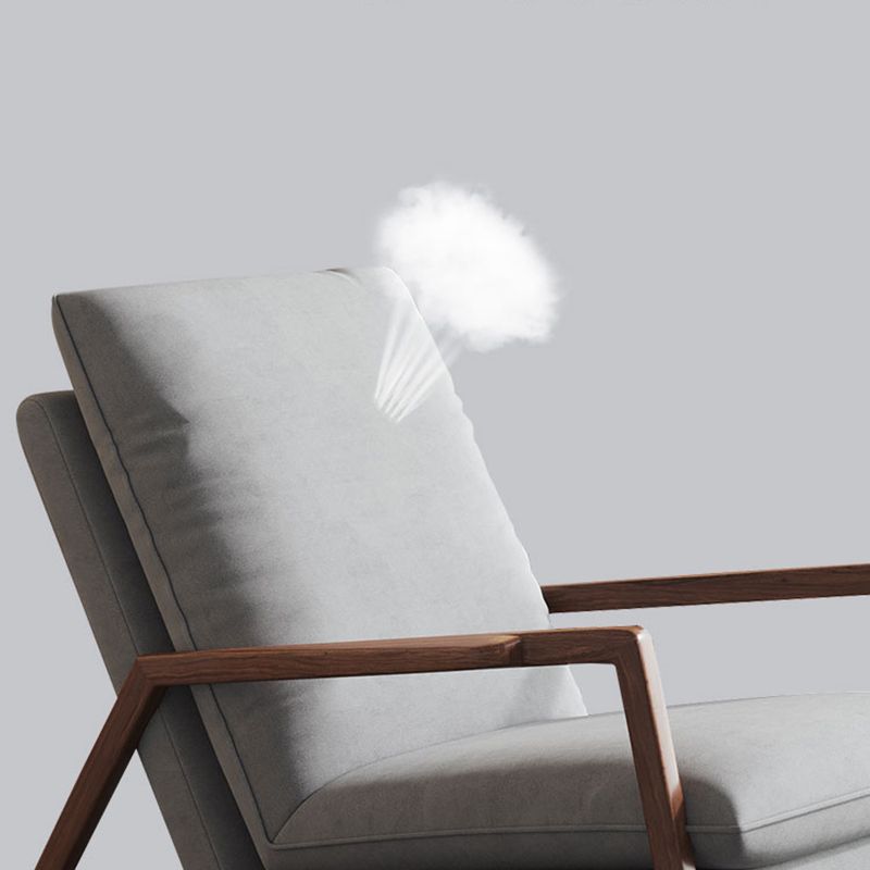 Mid-Century Modern Rocking Chair Fabric Upholstered Solid Color Porch Rocking Chair