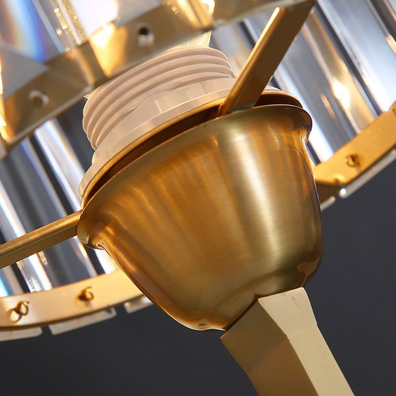 Crystal Cylinder Shape Sconce Light Modern-Style 1 Light Wall Light Fixtures in Gold