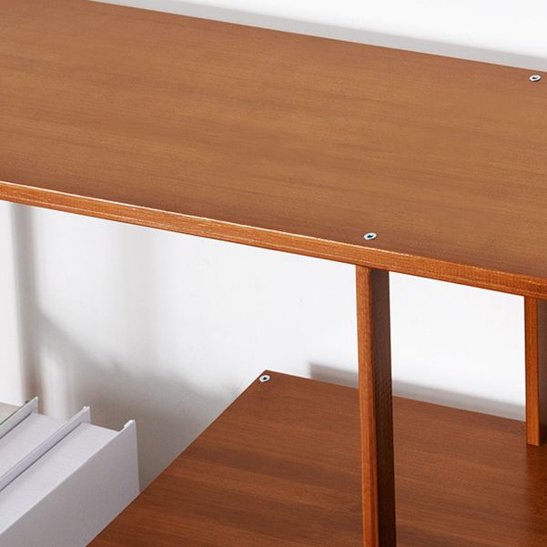 Etagere Bookcase Bamboo Brown Shelf Bookcase for Home Office