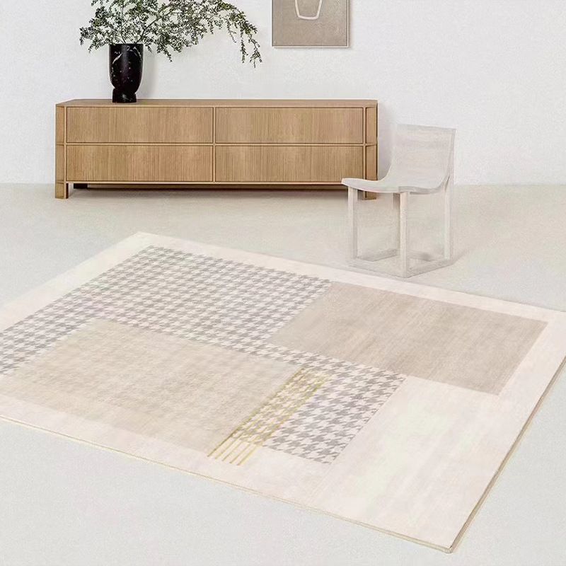 Light Brown Line Carpet Polyester Modern Carpet Washable Carpet for Home Decor