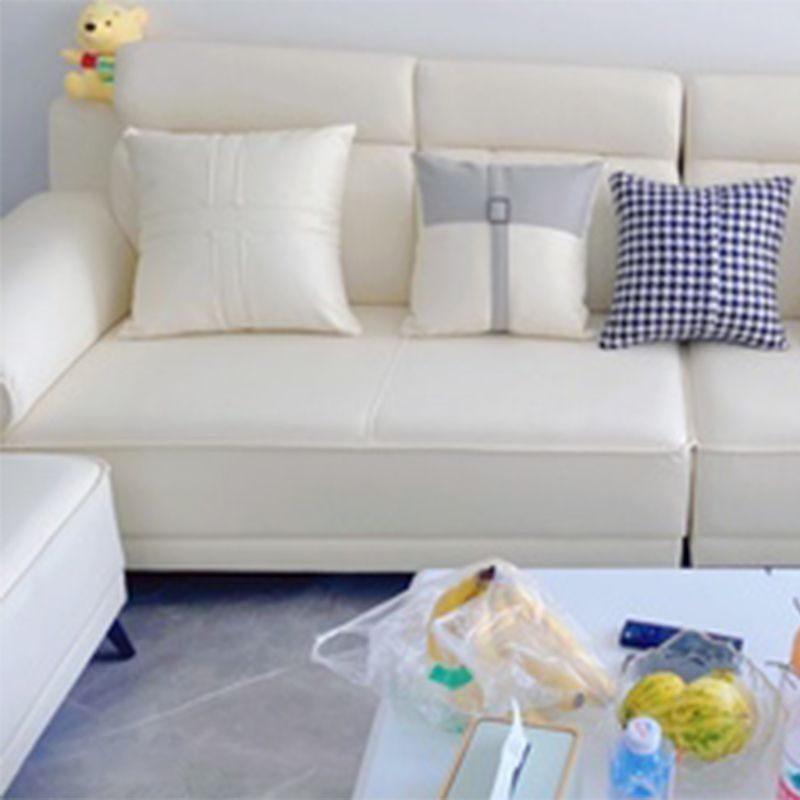 Contemporary Stain-Resistant Faux Leather Sofa Pillow Top Arm Sectional