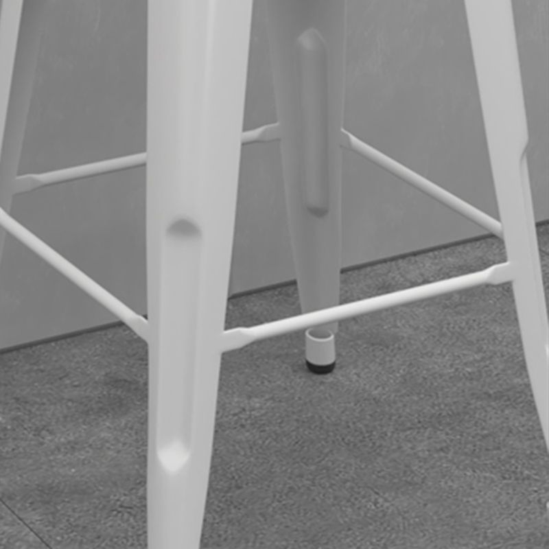 Modern Armless Square Bar Chair Low Back Bar Stool with Metal Legs