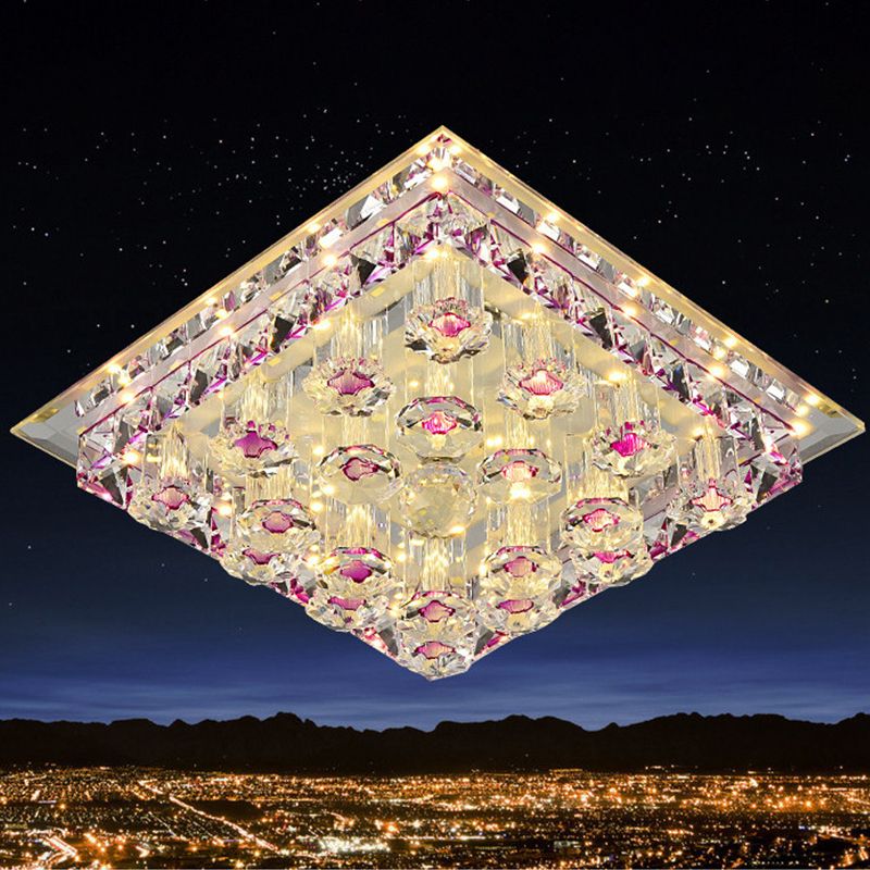 Éclairage encastré carré en bloc de cristal, luminaire LED minimaliste pour couloir