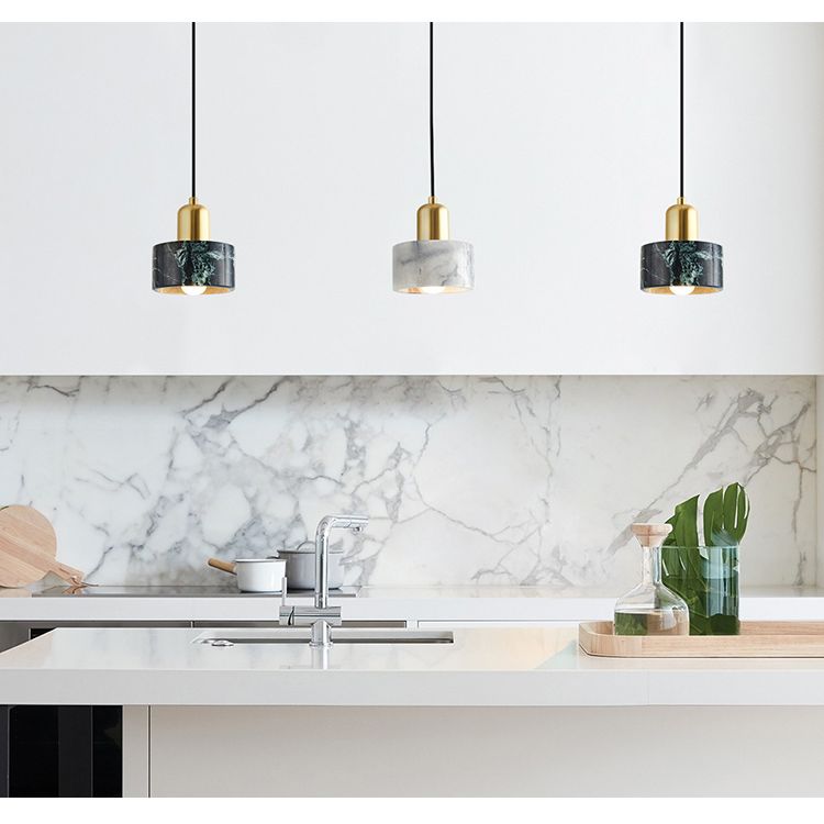 Single Light Marmor Hanging Light mit Goldlampenbuchse Design Modernismus Stil Anhängerlampe für Schlafzimmer