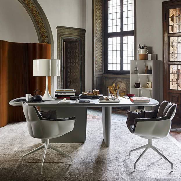 Mesa de comedor de madera maciza rectángulo mesa moderna con base de pedestal doble