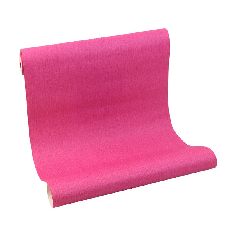 33' x 20.5" Nordic Wallpaper Roll for Girl with Textured Design in Bright Pink, Non-Pasted