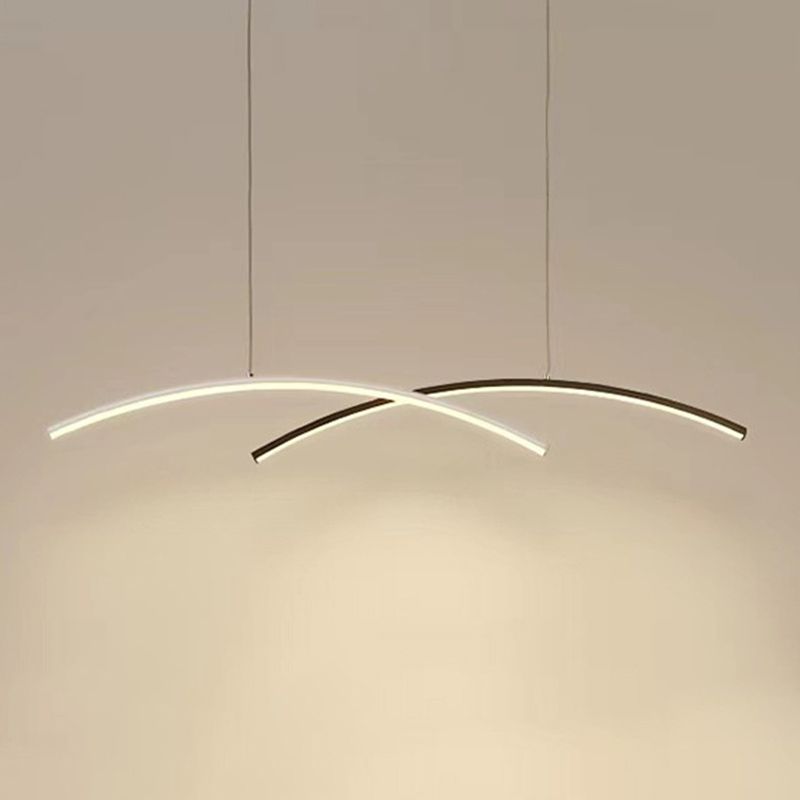 Accesorio de iluminación colgante de sala de estar sombreada LED Simplicidad colgante en blanco negro