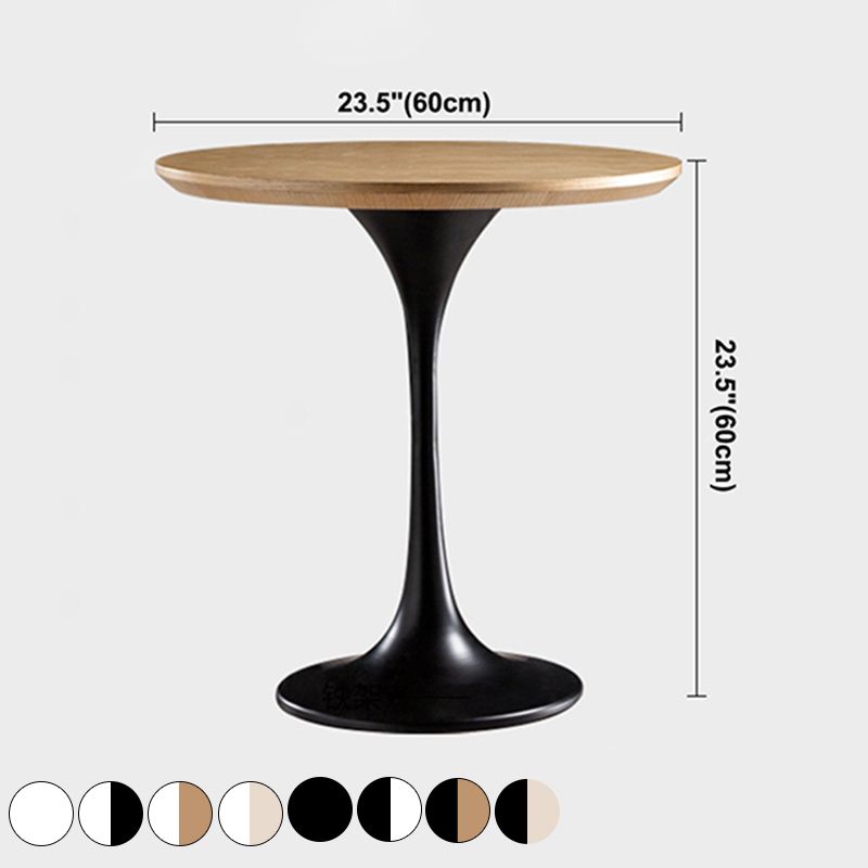 Contemporary Round Dining Table Pine Solid Wood Table with Tulip Base for Home Kitchen Dinner