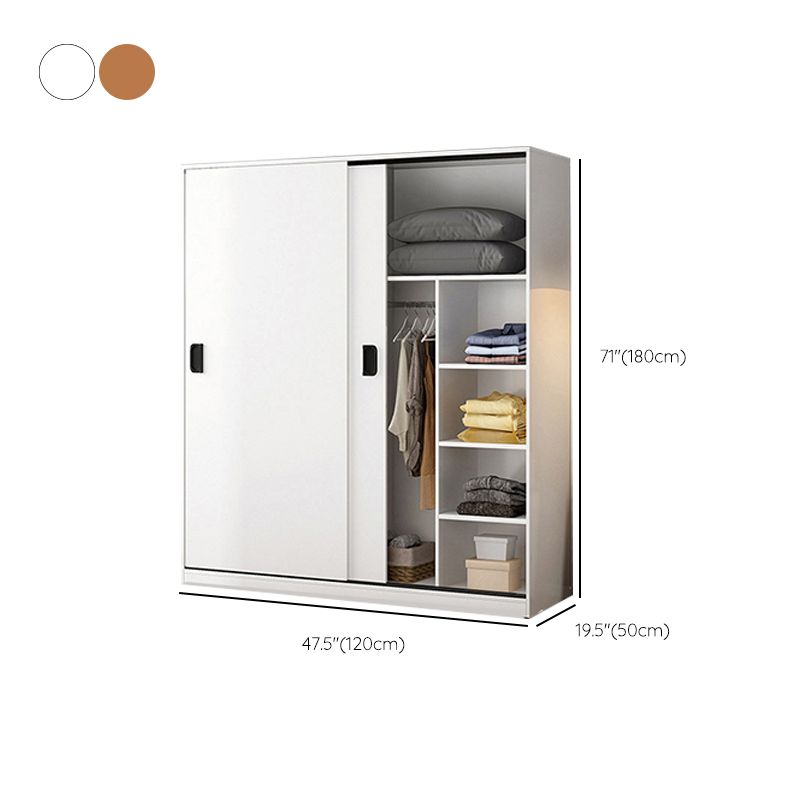 Contemporary Wardrobe Closet with Garment Rod Wooden Wardrobe Cabinet