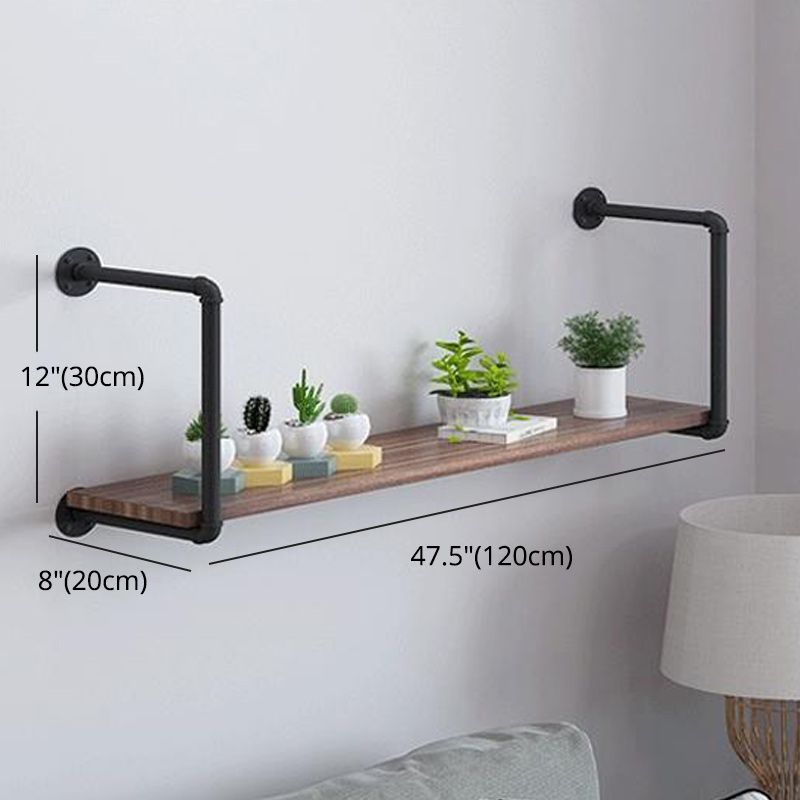 7.87"W Bookshelf Solid Wood Industrial Style Wall Mounted Bookcase for Home Office