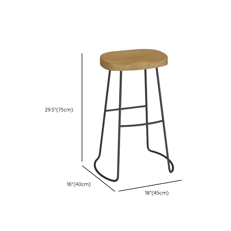 Modern Solid Wood Bar Stool Backless Counter Stool for Restaurant