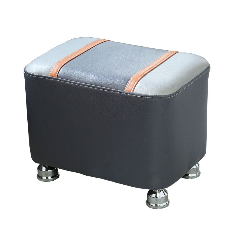 Color Matching Leather Standard Stool Modern Style Simple Rectangular Stool